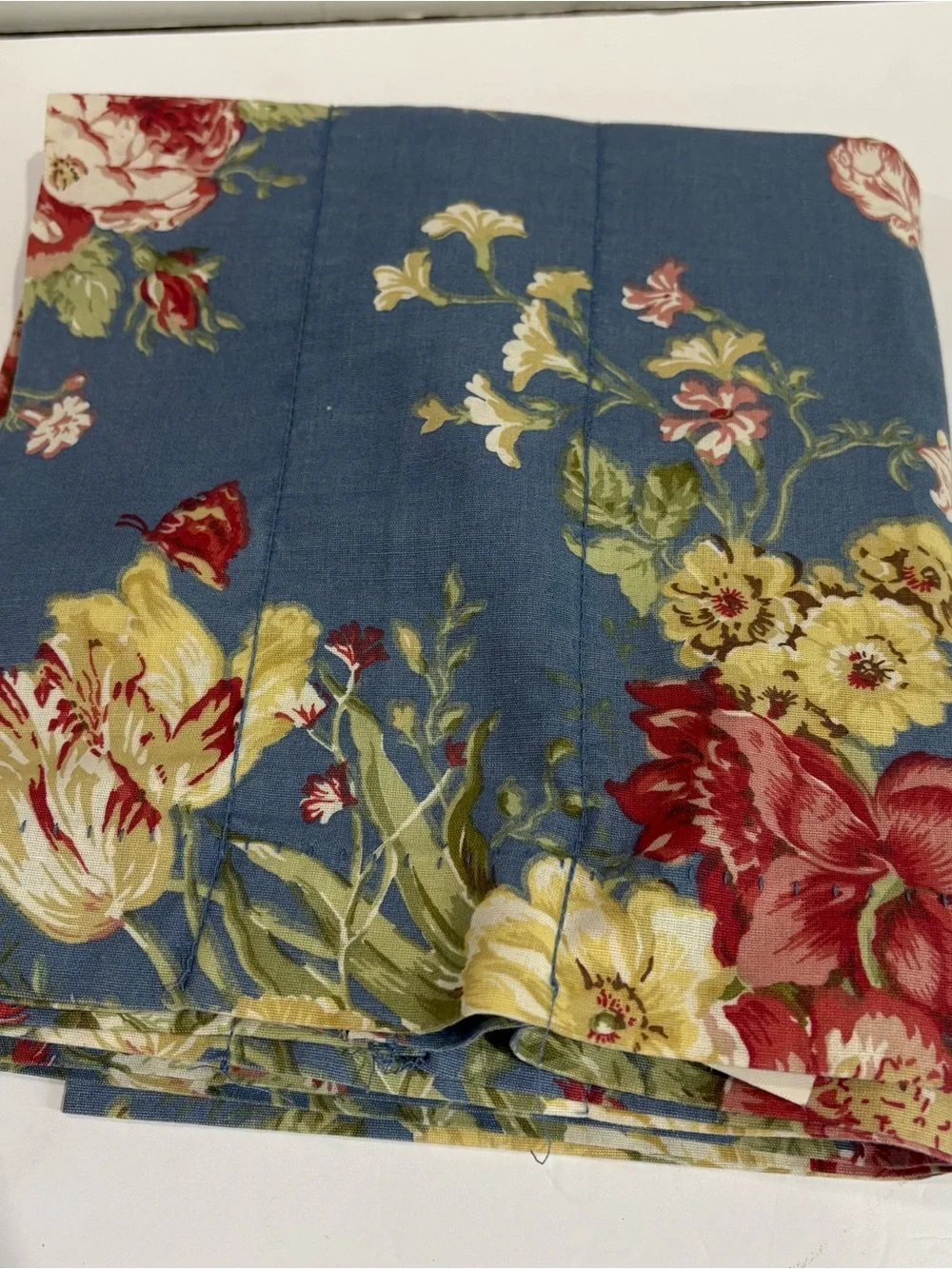 Waverly Garden Room Blue Floral Window Valance 84x 15” Valance Cottagecore